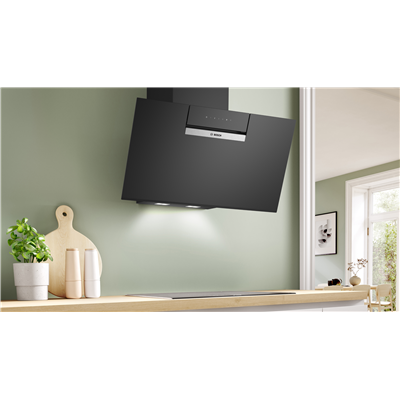 Bosch DWK87FN60 Cappa a parete Serie 4 80 cm Vetro nero Nero