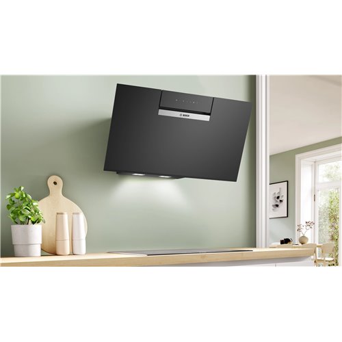 Bosch DWK87FN60 Cappa a parete Serie 4 80 cm Vetro nero Nero