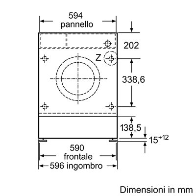 Bosch WIW24342EU Lavatrice a carica frontale da incasso Serie 6 8 kg max 1200 giri/min