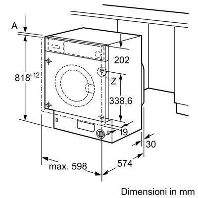 Bosch WIW24342EU Lavatrice a carica frontale da incasso Serie 6 8 kg max 1200 giri/min