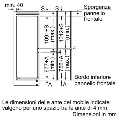 Bosch KIN86VSE0 Frigorifero combinato da incasso Serie 4 177.2 x 54.1 cm cerniera a traino