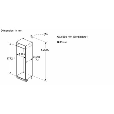 Bosch KIN86VSE0 Frigorifero combinato da incasso Serie 4 177.2 x 54.1 cm cerniera a traino