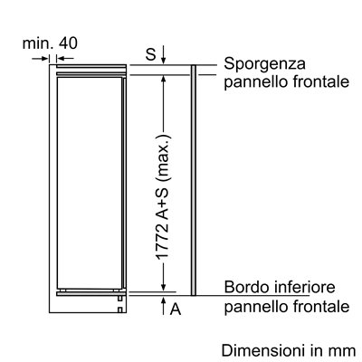 Bosch GIN81ACE0 Congelatore monoporta da incasso Serie 6 177.2 x 55.8 cm cerniera piatta soft closing