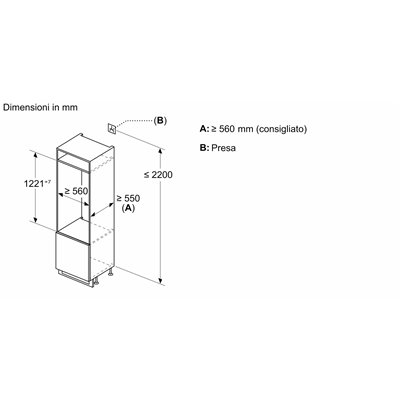 Bosch KIR41NSE0 Frigorifero monoporta da incasso Serie 2 122.1 x 54.1 cm cerniera a traino