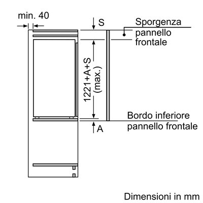 Bosch KIR41NSE0 Frigorifero monoporta da incasso Serie 2 122.1 x 54.1 cm cerniera a traino