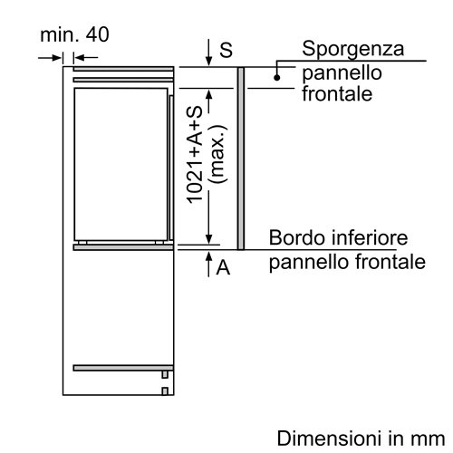 Bosch KIR31VFE0 Frigorifero monoporta da incasso Serie 4 102.1 x 54.1 cm cerniera piatta