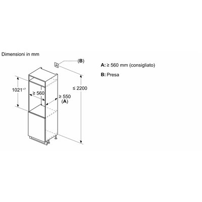 Bosch KIR31VFE0 Frigorifero monoporta da incasso Serie 4 102.1 x 54.1 cm cerniera piatta