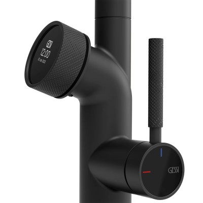 Grifo mezclador digital Gessi Vita 60721 299 + unidad de filtro de agua fría y caliente - negro mate
