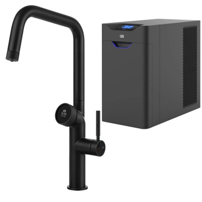 Mezclador digital Gessi Vita 60721 299 + unidad de filtro de agua fría y con gas - negro mate