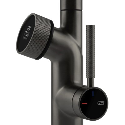 Mezclador digital Gessi Vita 60721 707 + unidad de filtro de agua fría y caliente - negro
