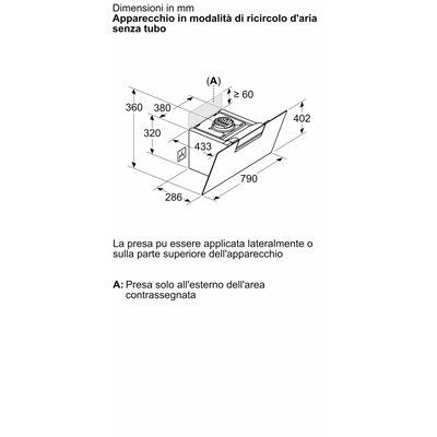 Siemens lc87kfn60 iQ300 cappa inclinata a parete 80 cm vetro nero