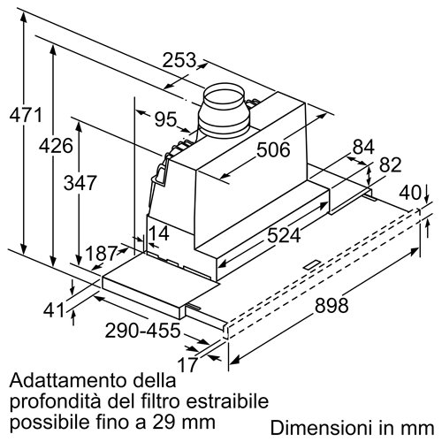 Siemens LI97SA531 Cappa a scomparsa telescopica iQ300 90 cm Grigio metallizzato