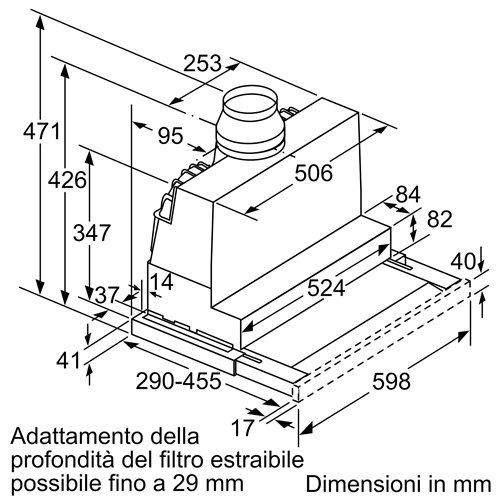 Siemens LI67SA531 Cappa a scomparsa telescopica iQ300 60 cm Grigio metallizzato
