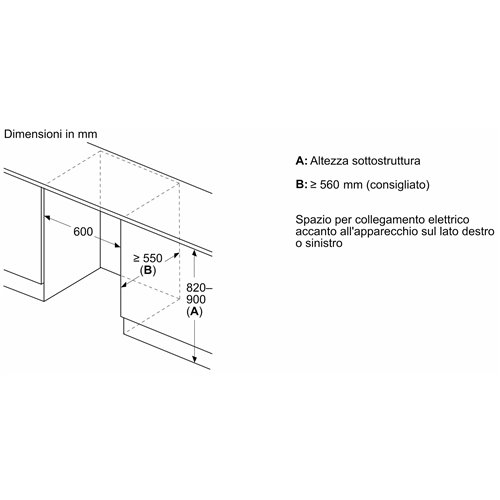 Siemens KU22LVFD0 Frigorifero monoporta sottopiano da incasso con congelatore iQ300 82 x 59.8 cm cerniera piatta
