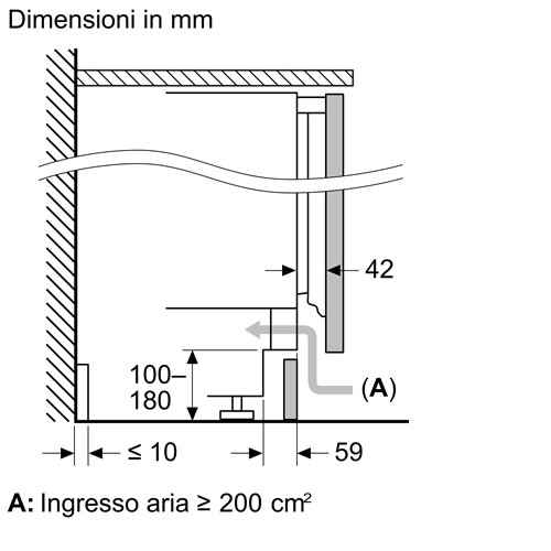 Siemens KU22LVFD0 Frigorifero monoporta sottopiano da incasso con congelatore iQ300 82 x 59.8 cm cerniera piatta