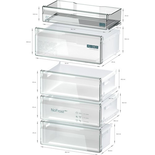 Siemens kg49nvxdg iQ300 frigorifero combinato libera installazione 70 cm inox nero