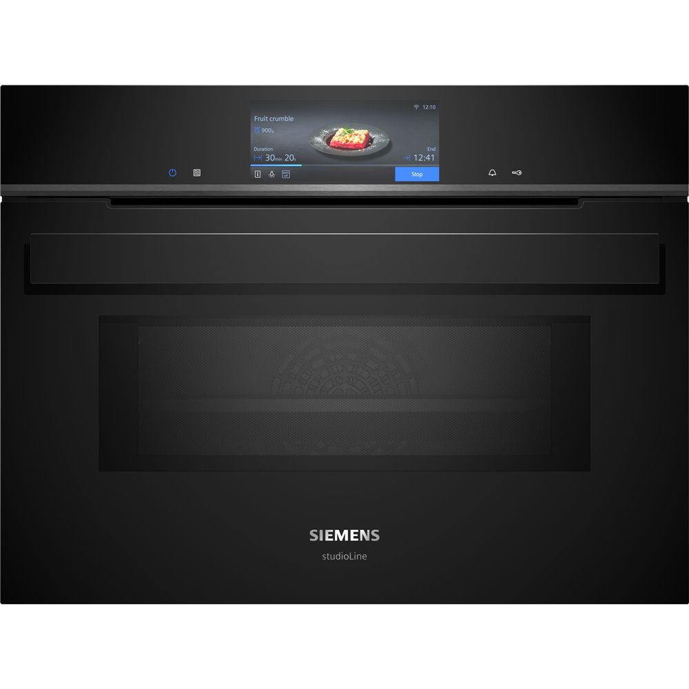 Horno microondas pirolítico empotrable Siemens cm978gnb1 iQ700, 45 cm de altura, negro SL