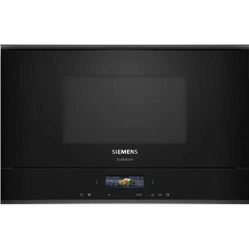 Horno microondas empotrable Siemens bf922l1b1 iQ700, 38 cm de altura, color negro SL