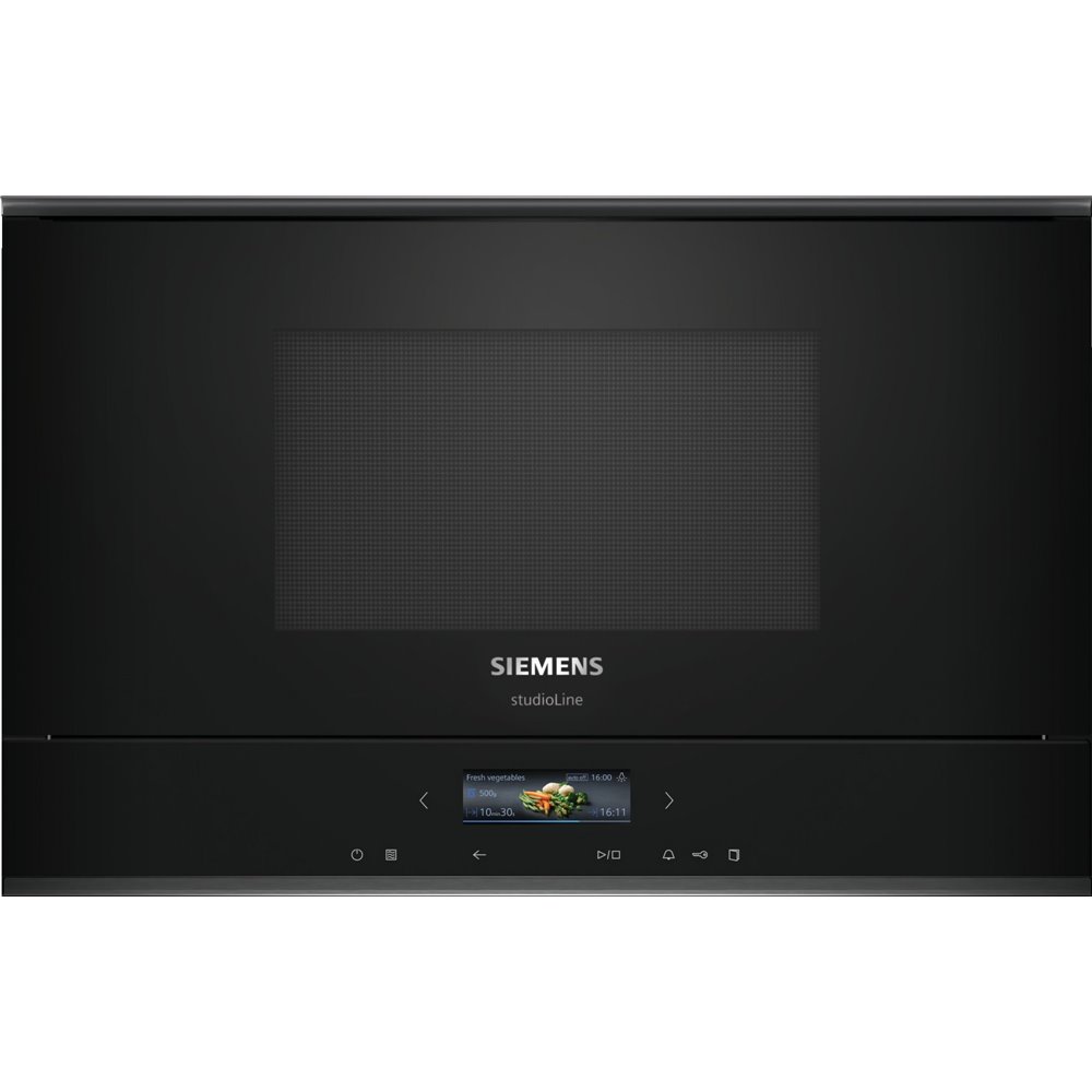 Four à micro-ondes encastrable Siemens iQ700 (BF922L1B1), hauteur 38 cm, noir SL