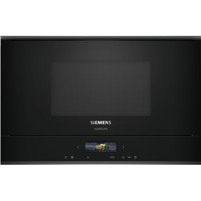 Four à micro-ondes encastrable Siemens iQ700 (BF922L1B1), hauteur 38 cm, noir SL