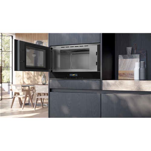 Four à micro-ondes encastrable Siemens iQ700 (BF922L1B1), hauteur 38 cm, noir SL