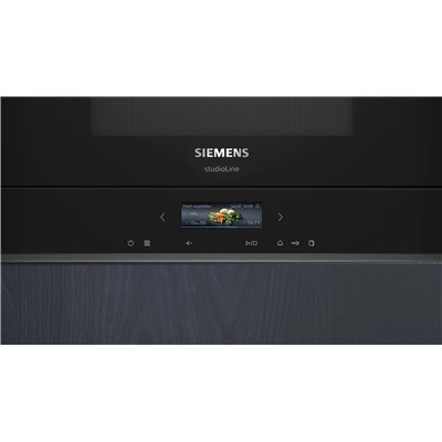 Four à micro-ondes encastrable Siemens iQ700 (BF922L1B1), hauteur 38 cm, noir SL