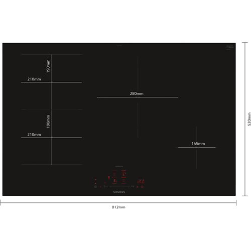 Siemens ed877hsc1e iQ500 80cm black SL induction hob