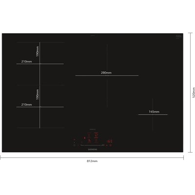 Siemens ed877hsc1e iQ500 80cm black SL induction hob