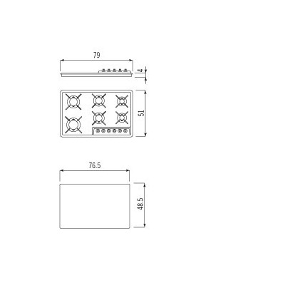 Alpes Inox f 579/6g  Gasherd 80 cm