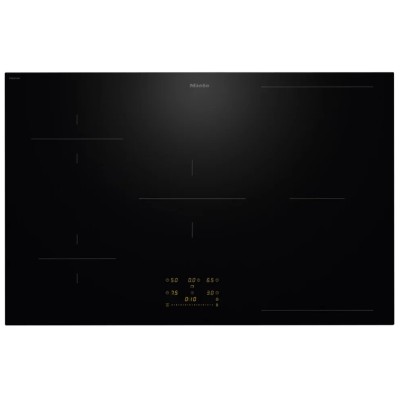 Placa de inducción Miele km 8484 fl de 80 cm con vitrocerámica negra.