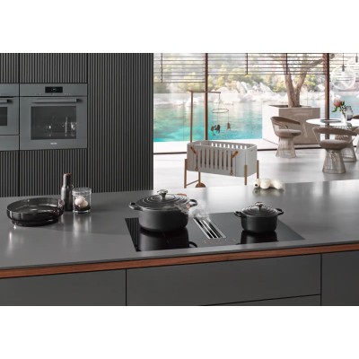 Miele kmda 7473-1 fr piano induzione con cappa integrata 80 cm nero
