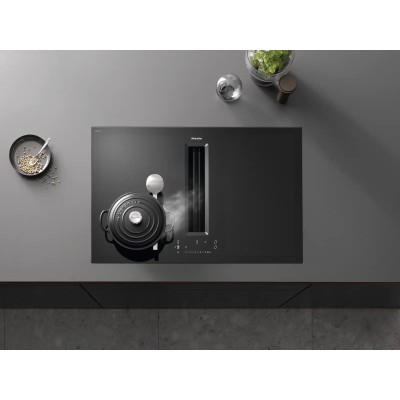 Miele kmda  7676-1 fl piano induzione con cappa integrata 80 cm - nero