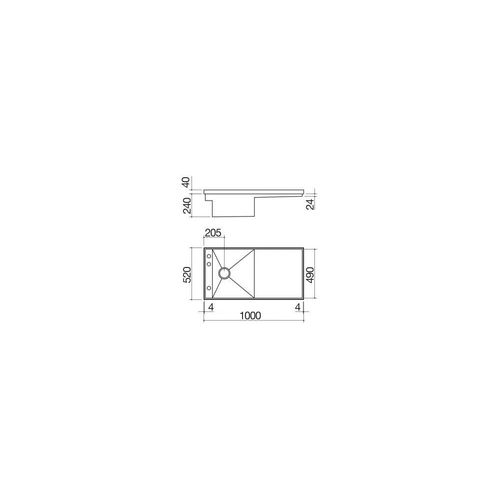 Barazza 1qr706 fregadero exterior de un seno 70x40 cm acero inoxidable  satinado