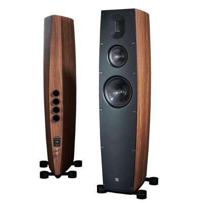 Scansonic hd q8 coppia diffusori da pavimento - legno noce