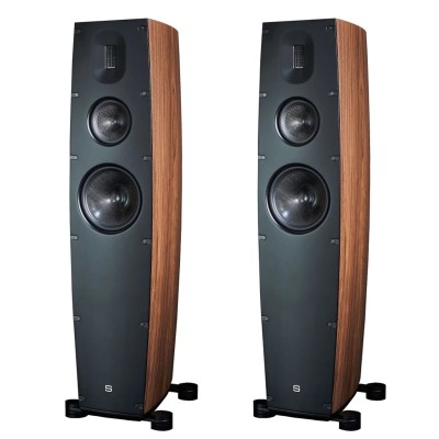 Scansonic hd q8 coppia diffusori da pavimento - legno noce