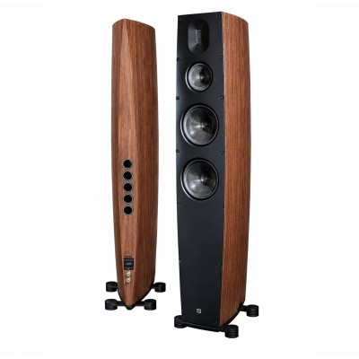 Scansonic hd q10 coppia diffusori da pavimento - legno noce