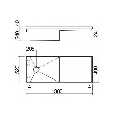 Fregadero Barazza 1lmz135 mizu 130×52 1 seno + escurridor acero inoxidable