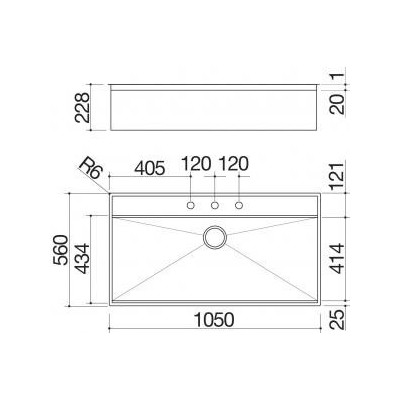 Barazza 1lfx101 évier flexi 105×56 1 bac avec abaissement inox