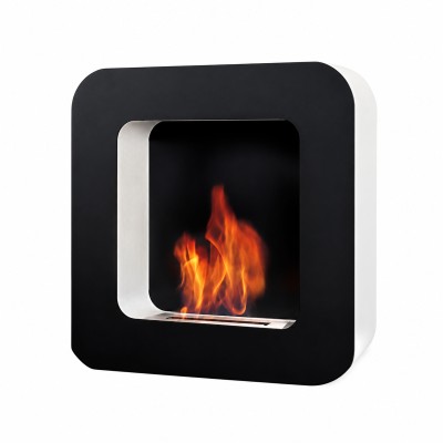 Safretti Curva bl Biocamino a parete 70 cm - nero