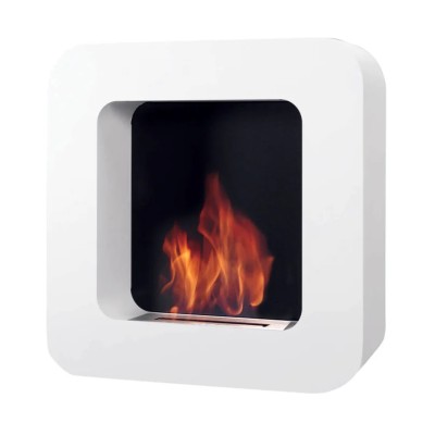 Safretti Curva bl Biocamino a parete 70 cm - bianco