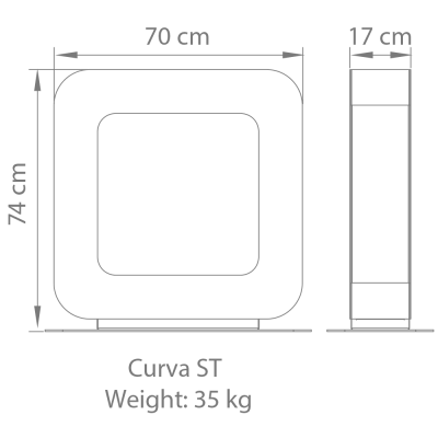 Safretti Curva st Biocamino bifacciale a terra 70 cm - nero