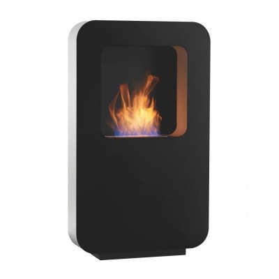 Safretti Curva xl Biocamino a parete 70 cm h 118 - nero