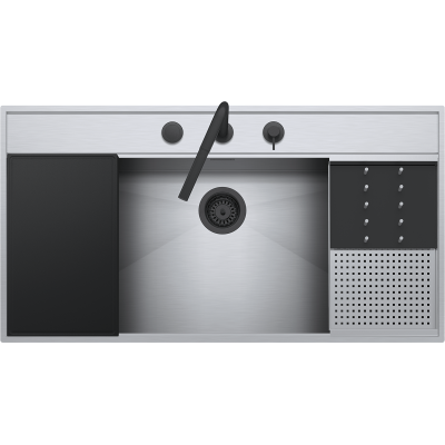 Barazza 1lfx101nk fregadero flexi 105×56 1 seno + kit accesorios y grifo