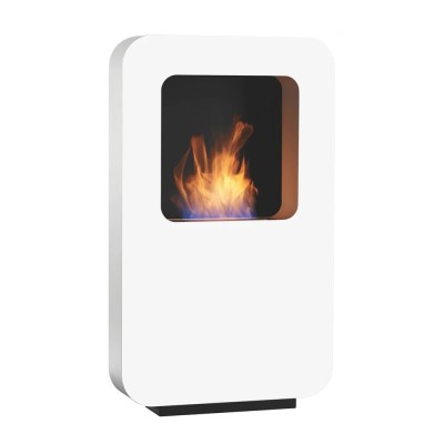 Safretti Curva xl Biocamino a parete 70 cm h 118 - bianco