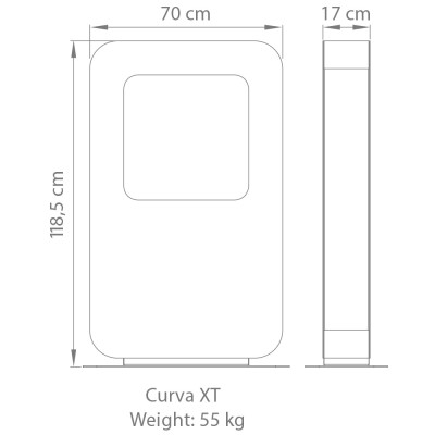 Safretti Curva xt Biocamino bifacciale a terra 70 cm h 118 - nero