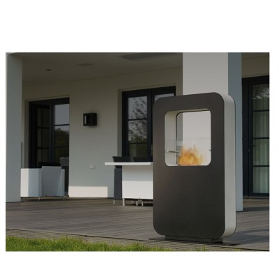 Safretti Curva xt Biocamino bifacciale a terra 70 cm h 118 - nero