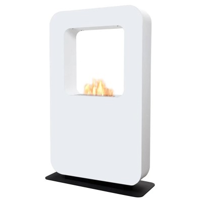 Safretti Curva xt Biocamino bifacciale a terra 70 cm h 118 - bianco