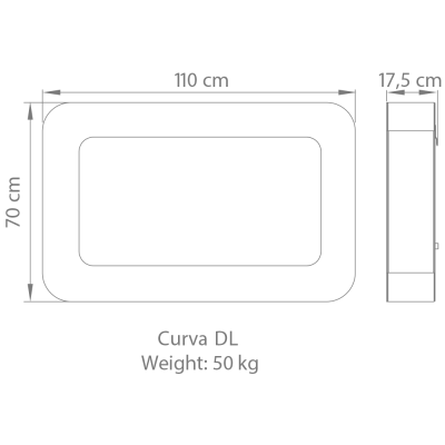 Safretti Curva dl Biocamino a parete 110 cm h 70 - nero