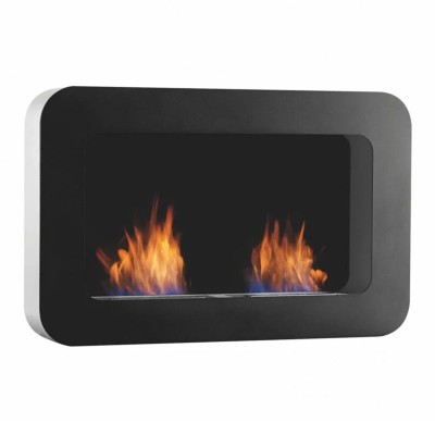 Safretti Curva dl Biocamino a parete 110 cm h 70 - nero