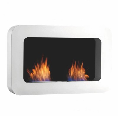 Safretti Curva dl Biocamino a parete 110 cm h 70 - bianco